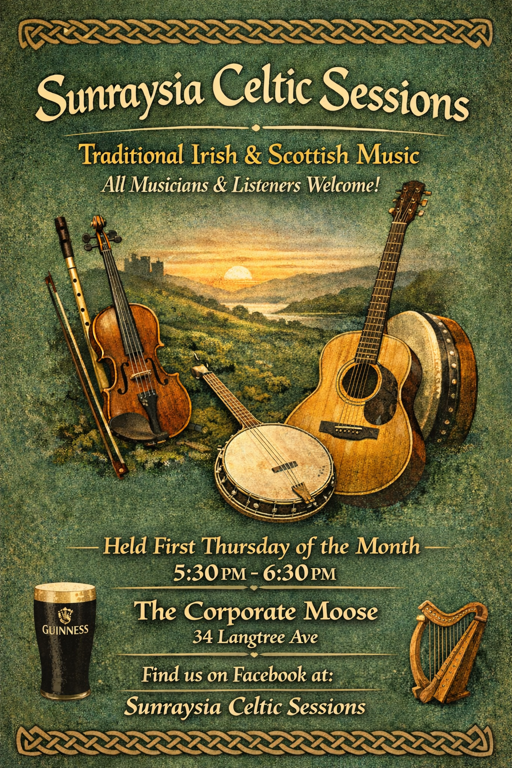 Sunraysia Celtic music sessions flyer