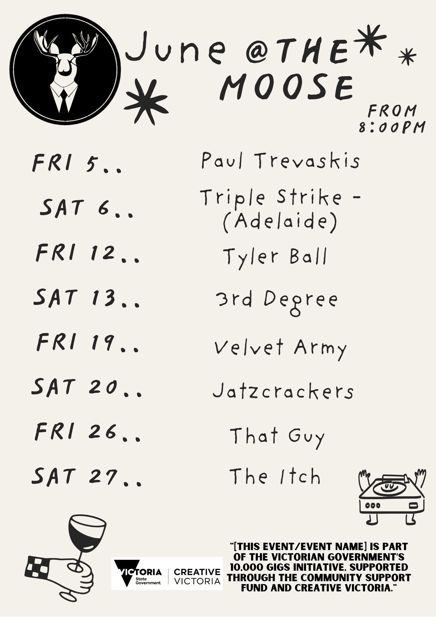 June gig guide at The Corporate Moose